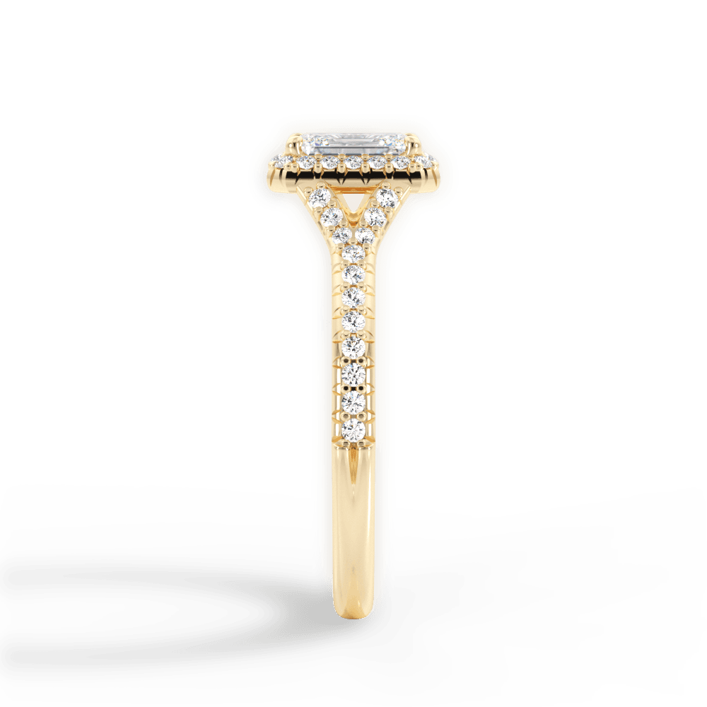 Judy Emerald Cut Lab Grown Diamond 18Kt Yellow Gold Engagement Ring - View 3