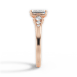 Cecilia Emerald Cut Lab Grown Diamond 18Kt Rose Gold Engagement Ring - View 2