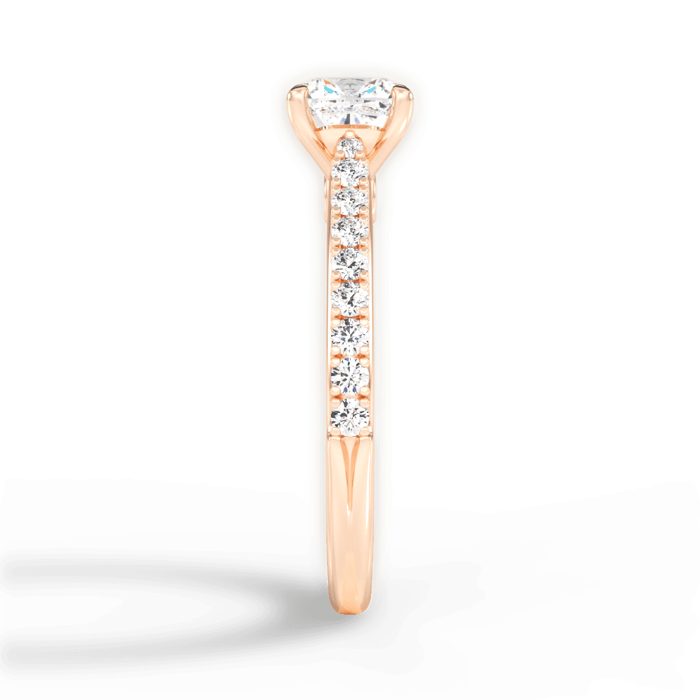 Frances Cushion Cut Lab Grown Diamond 18Kt Rose Gold Engagement Ring - View 3