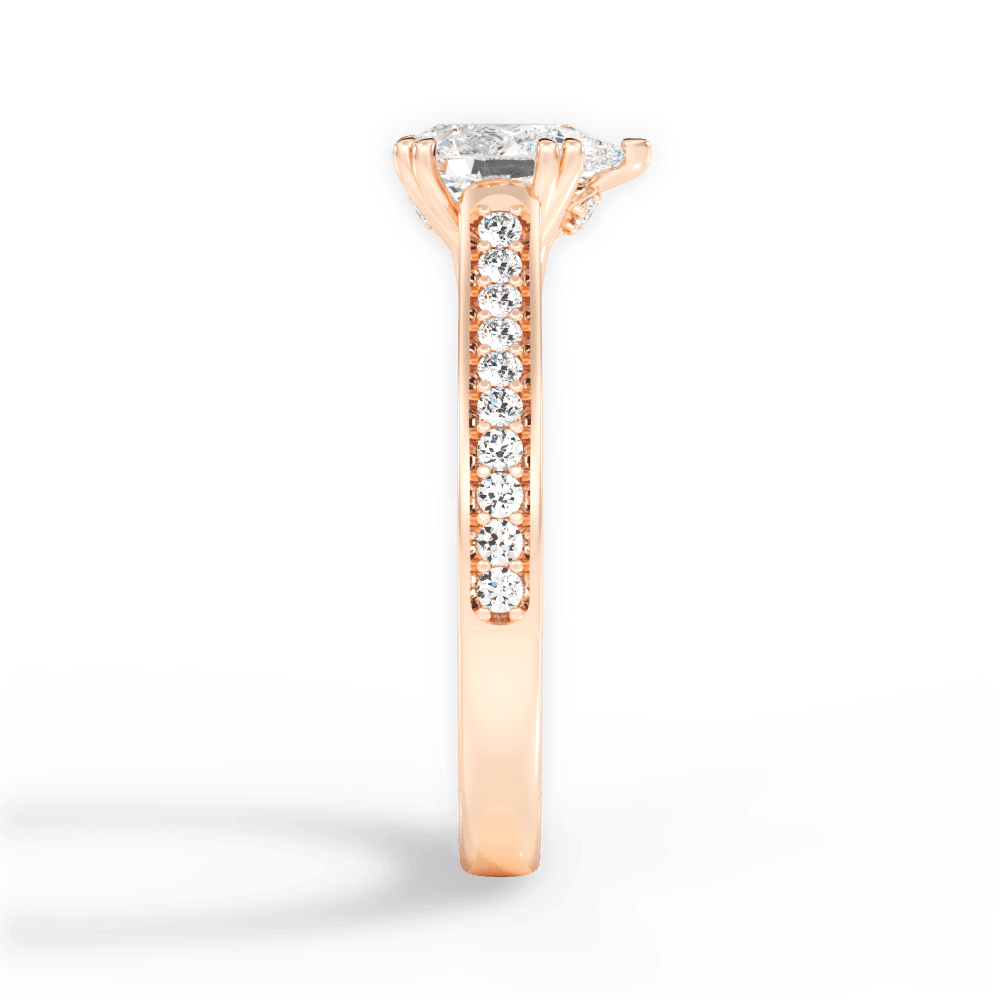 Deborah Pear Cut Lab Grown Diamond 18Kt Rose Gold Engagement Ring - View 4