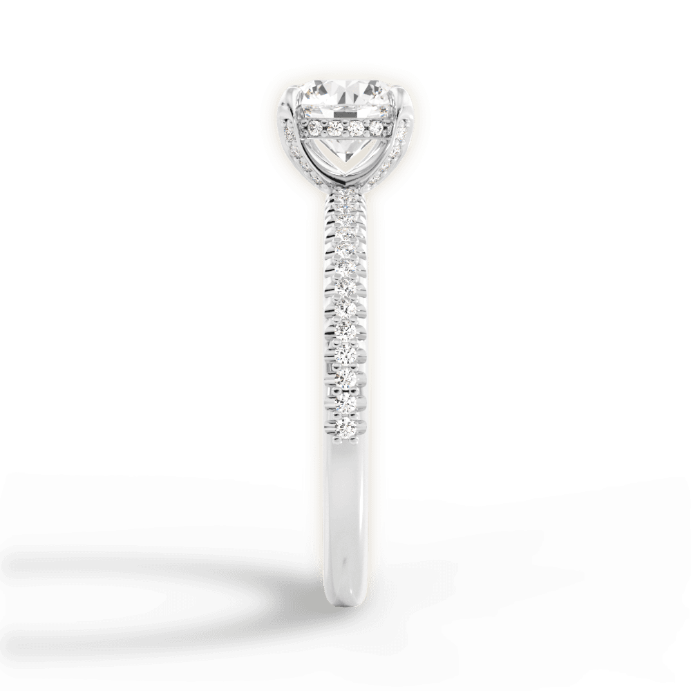 Helen Round Cut Lab Grown Diamond Platinum Engagement Ring - View 2