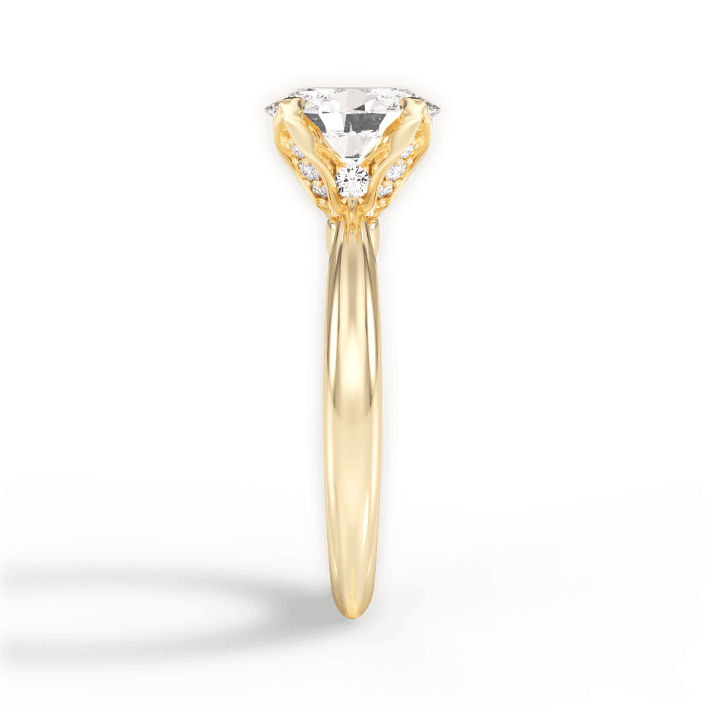 Elaine Oval Cut Lab Grown Diamond 18Kt Yellow Gold Engagement Ring - View 3