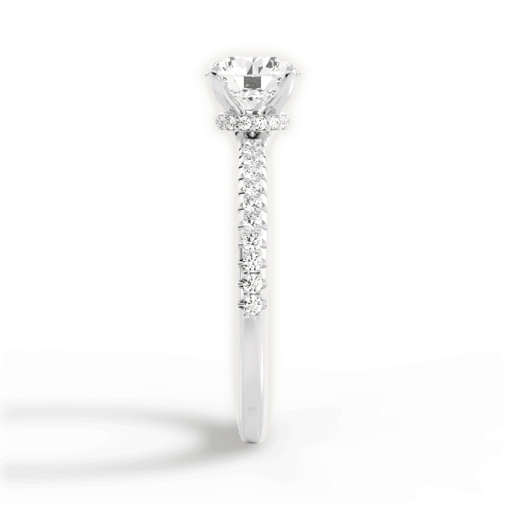 Giselle Round Cut Lab Grown Diamond 14Kt White Gold Engagement Ring - View 3