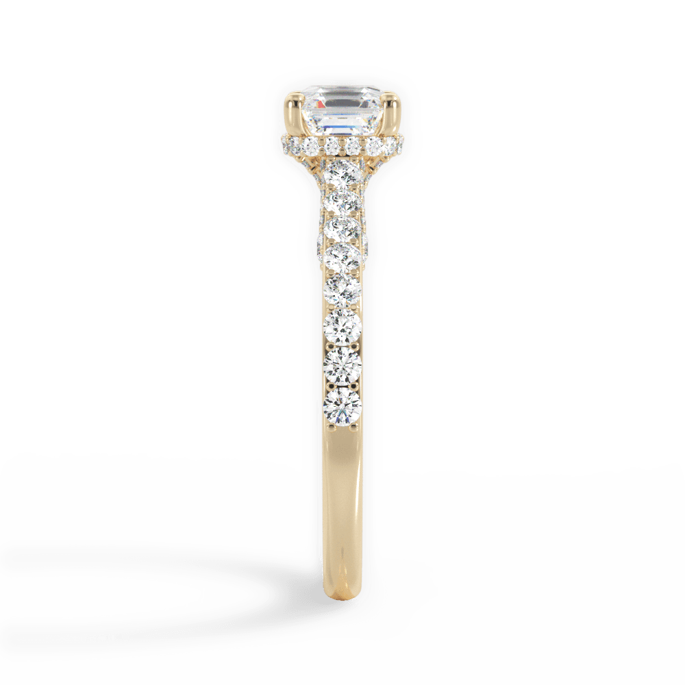 Laura Asscher Cut Lab Grown Diamond 18Kt Yellow Gold Engagement Ring - View 4