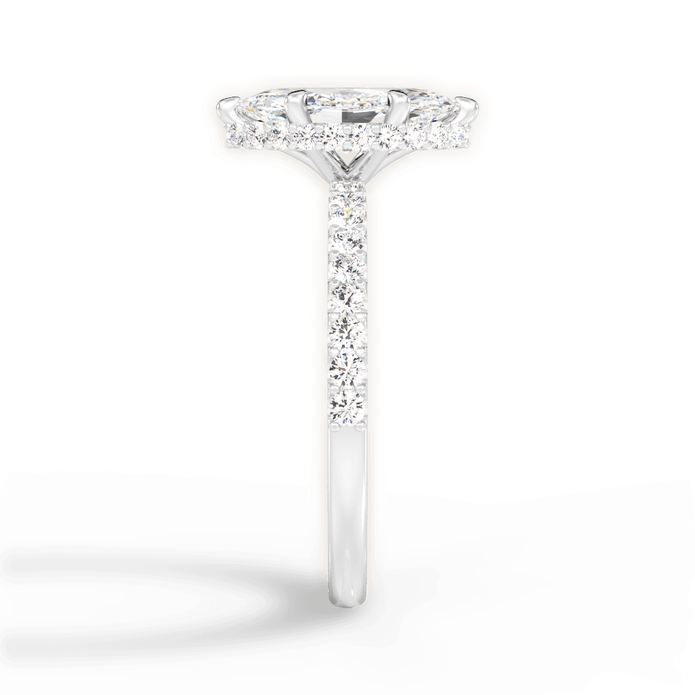 Isabella Marquise Cut Lab Grown Diamond 14Kt White Gold Engagement Ring - View 4