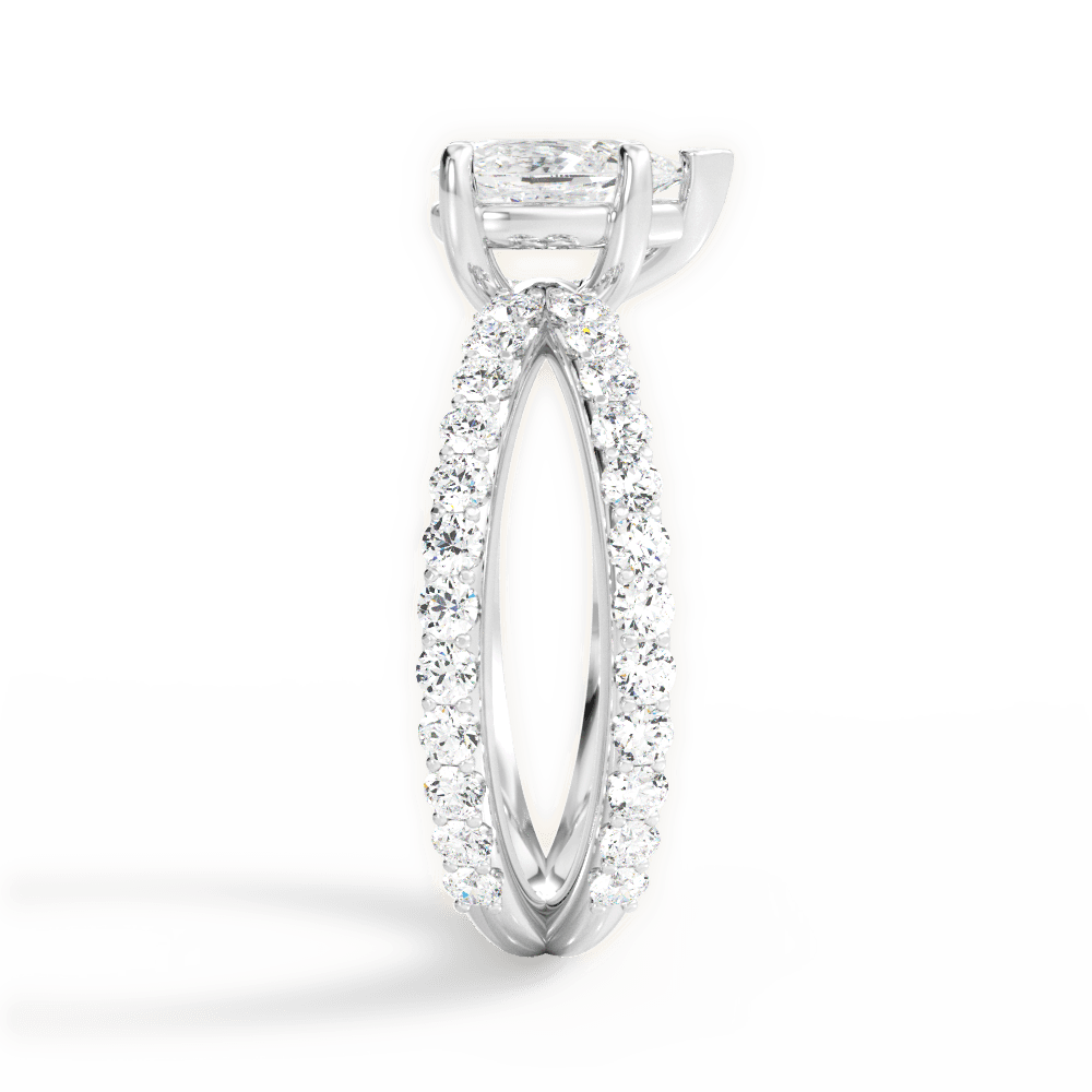 Lauren Pear Cut Lab Grown Diamond Platinum Engagement Ring - View 2