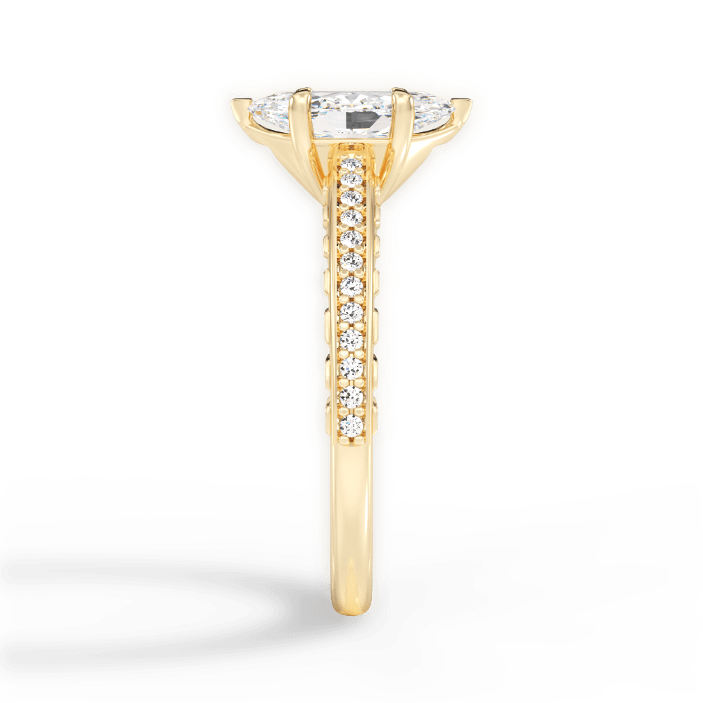 Caroline Marquise Cut Lab Grown Diamond 18Kt Yellow Gold Engagement Ring - View 4