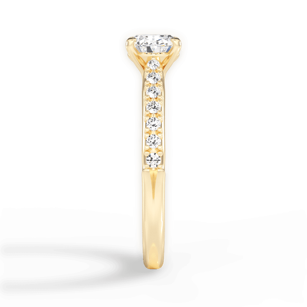 Diane Oval Cut Lab Grown Diamond 18Kt Yellow Gold Engagement Ring - View 4