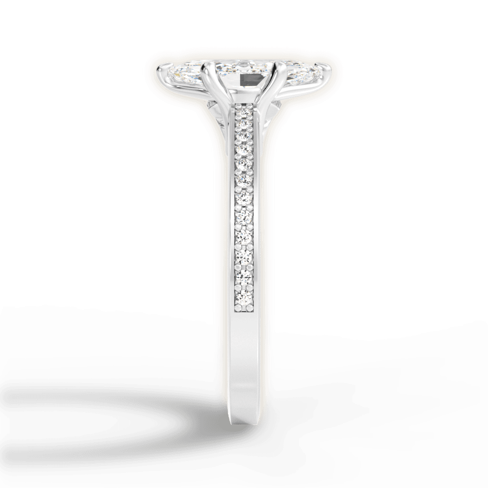 Donna Marquise Cut Lab Grown Diamond Platinum Engagement Ring - View 4