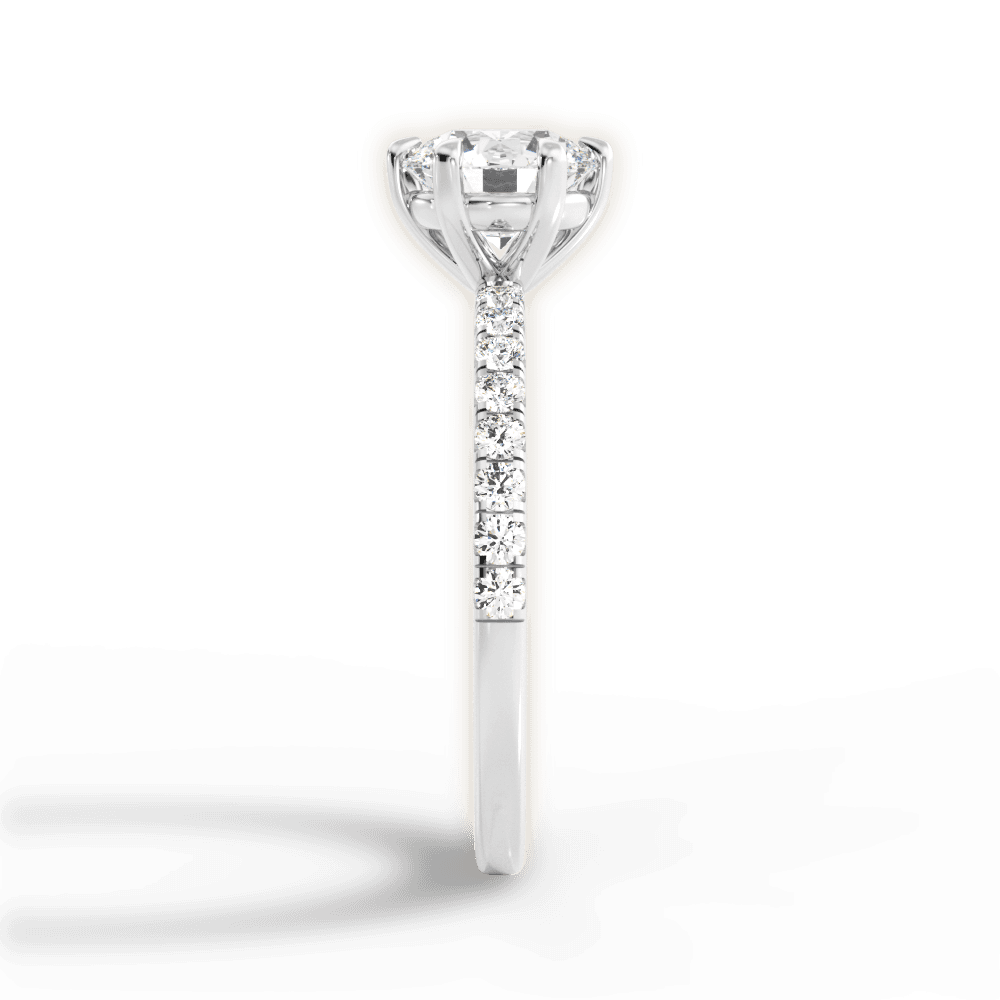 Eleanor Round Cut Lab Grown Diamond 14Kt White Gold Engagement Ring - View 4
