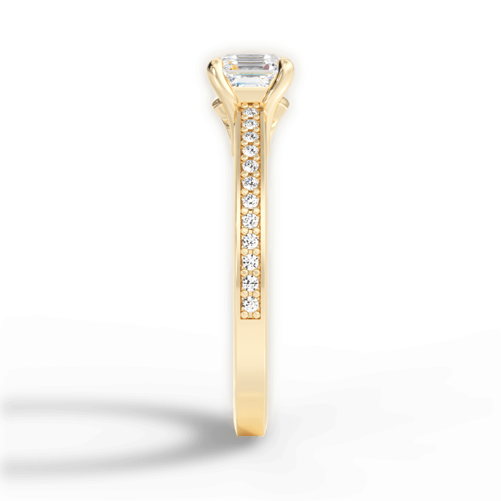 Donna Asscher Cut Lab Grown Diamond 18Kt Yellow Gold Engagement Ring - View 3