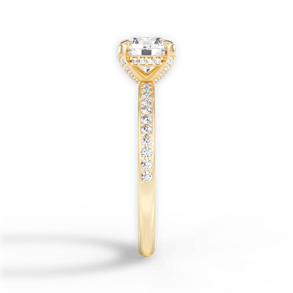 Janice Round Cut Lab Grown Diamond 18Kt Yellow Gold Engagement Ring - View 3