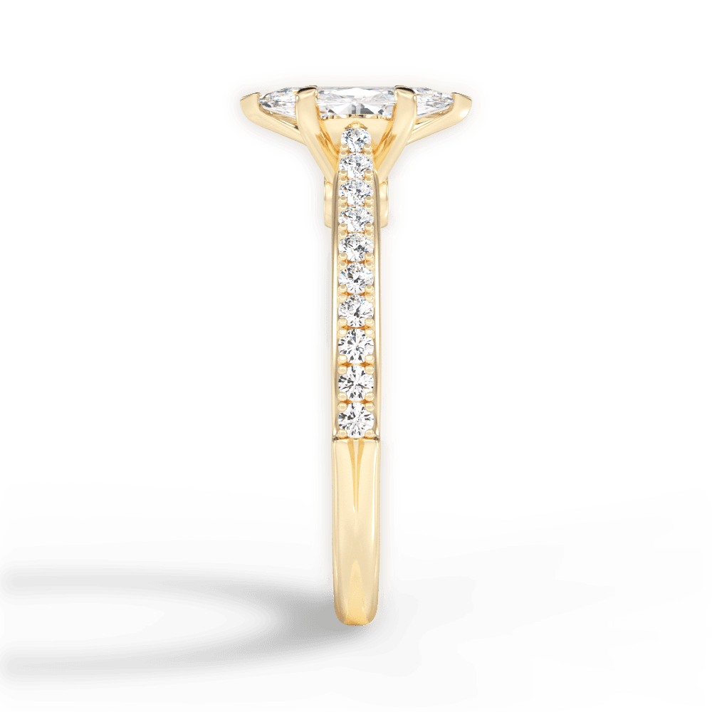 Frances Marquise Cut Lab Grown Diamond 18Kt Yellow Gold Engagement Ring - View 3