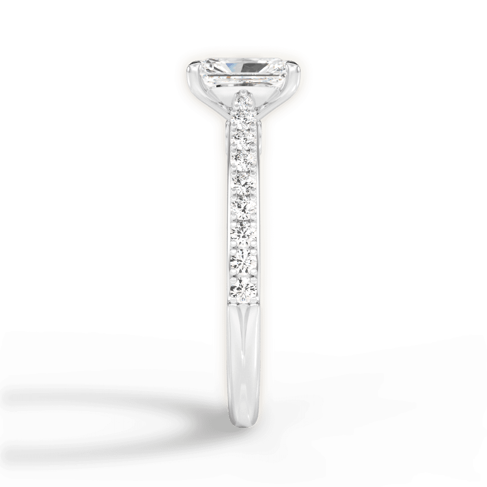 Frances Radiant Cut Lab Grown Diamond Platinum Engagement Ring - View 2