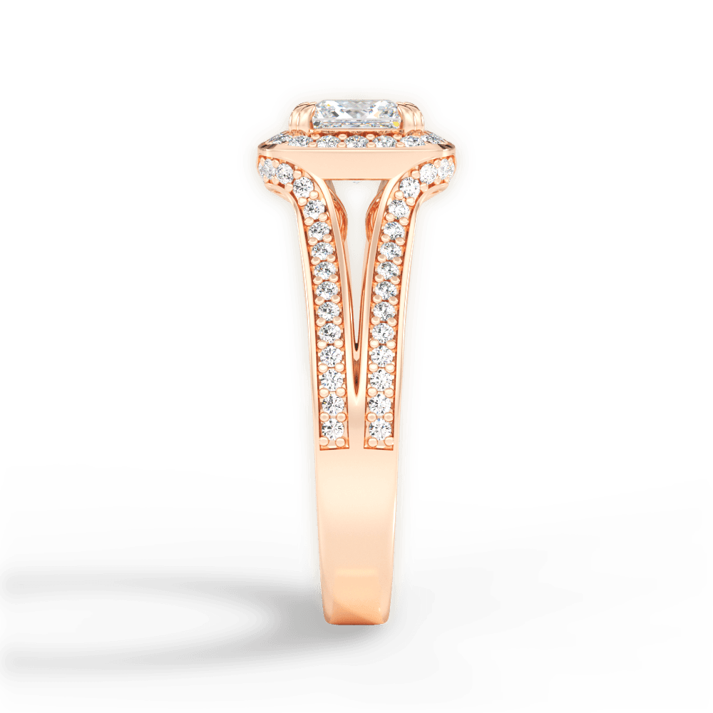 Mackenzie Princess Cut Lab Grown Diamond 18Kt Rose Gold Engagement Ring - View 4