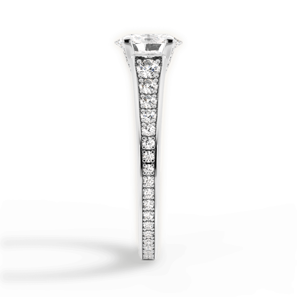 Leslie Oval Cut Lab Grown Diamond 18Kt White Gold Engagement Ring - View 2