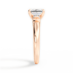 Florence Emerald Cut Lab Grown Diamond 18Kt Rose Gold Engagement Ring - View 3