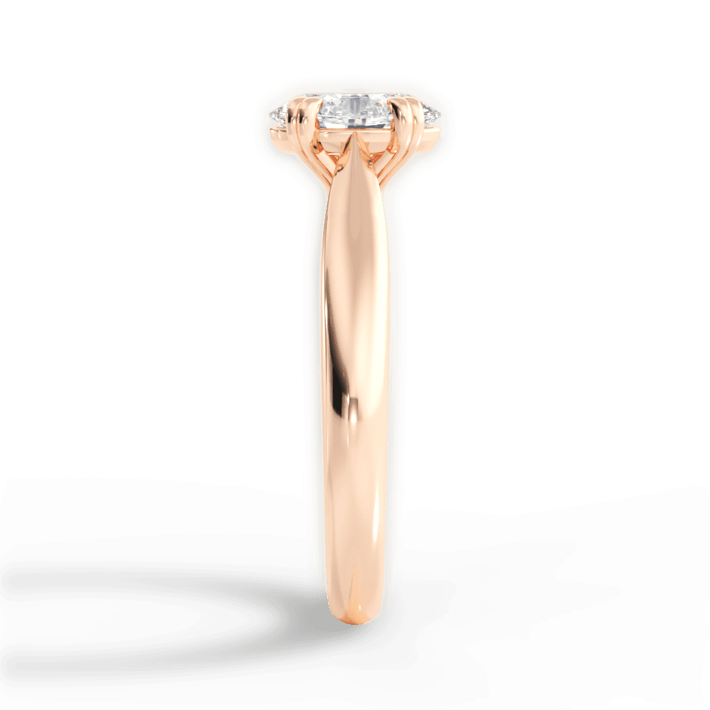 Gillian Oval Cut Lab Grown Diamond 18Kt Rose Gold Engagement Ring - View 3