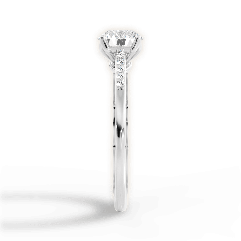 Christina Round Cut Lab Grown Diamond 14Kt White Gold Engagement Ring - View 2