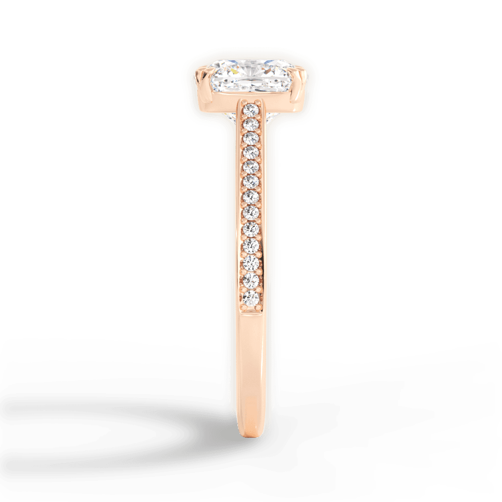 Denise Cushion Cut Lab Grown Diamond 18Kt Rose Gold Engagement Ring - View 2