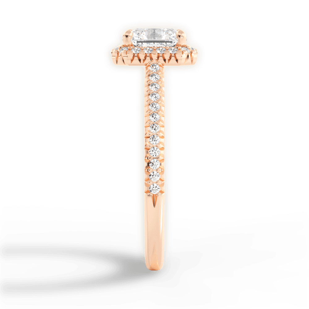 Jenny Asscher Cut Lab Grown Diamond 18Kt Rose Gold Engagement Ring - View 3
