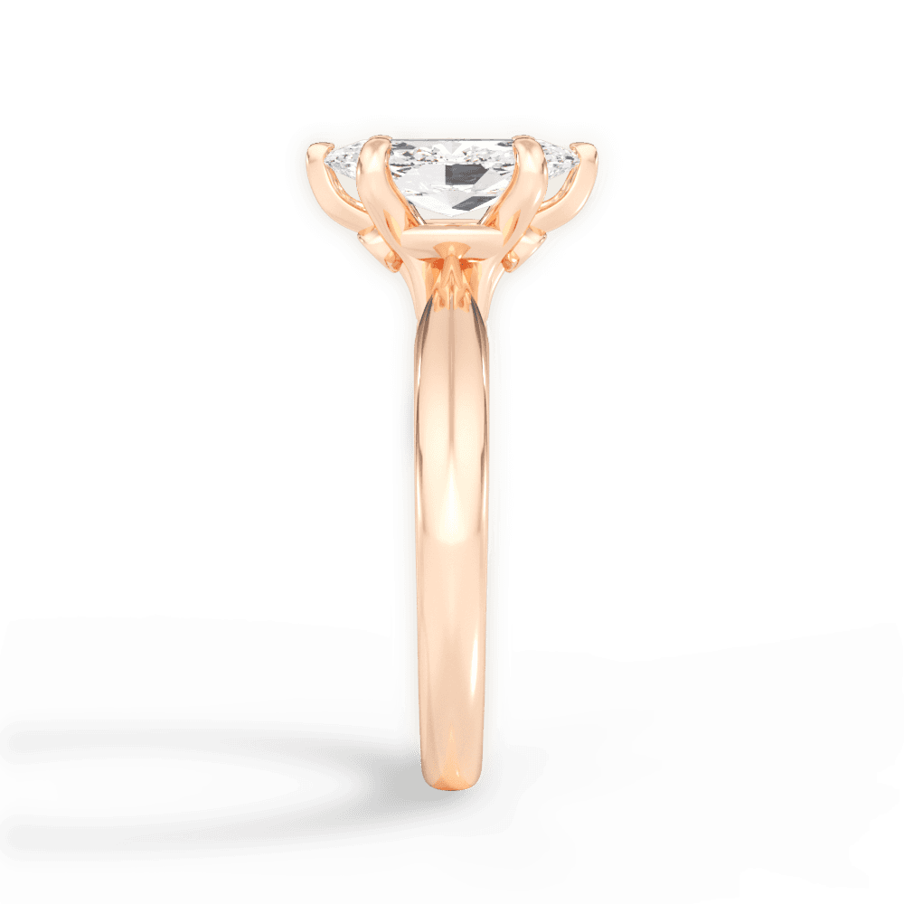 Diana Marquise Cut Lab Grown Diamond 18Kt Rose Gold Engagement Ring - View 3