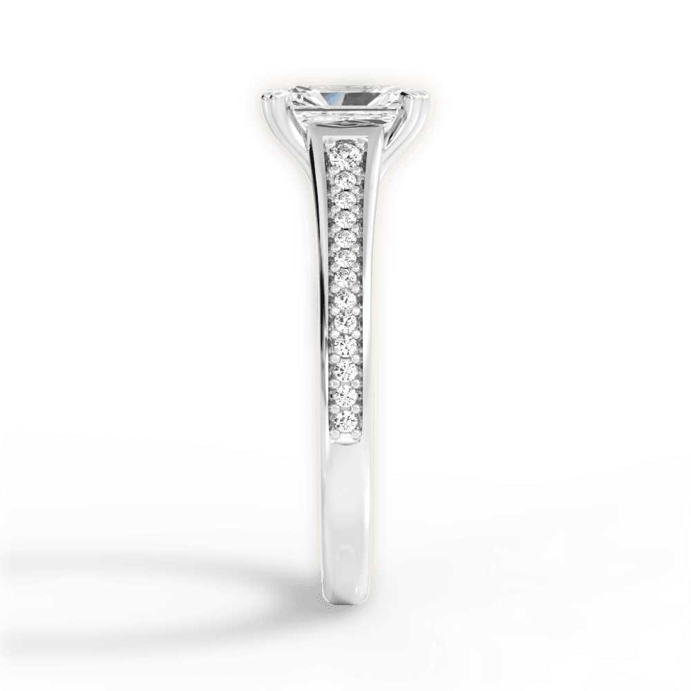 Delia Radiant Cut Lab Grown Diamond Platinum Engagement Ring - View 4
