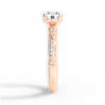 Gloria Round Cut Lab Grown Diamond 18Kt Rose Gold Engagement Ring - View 3