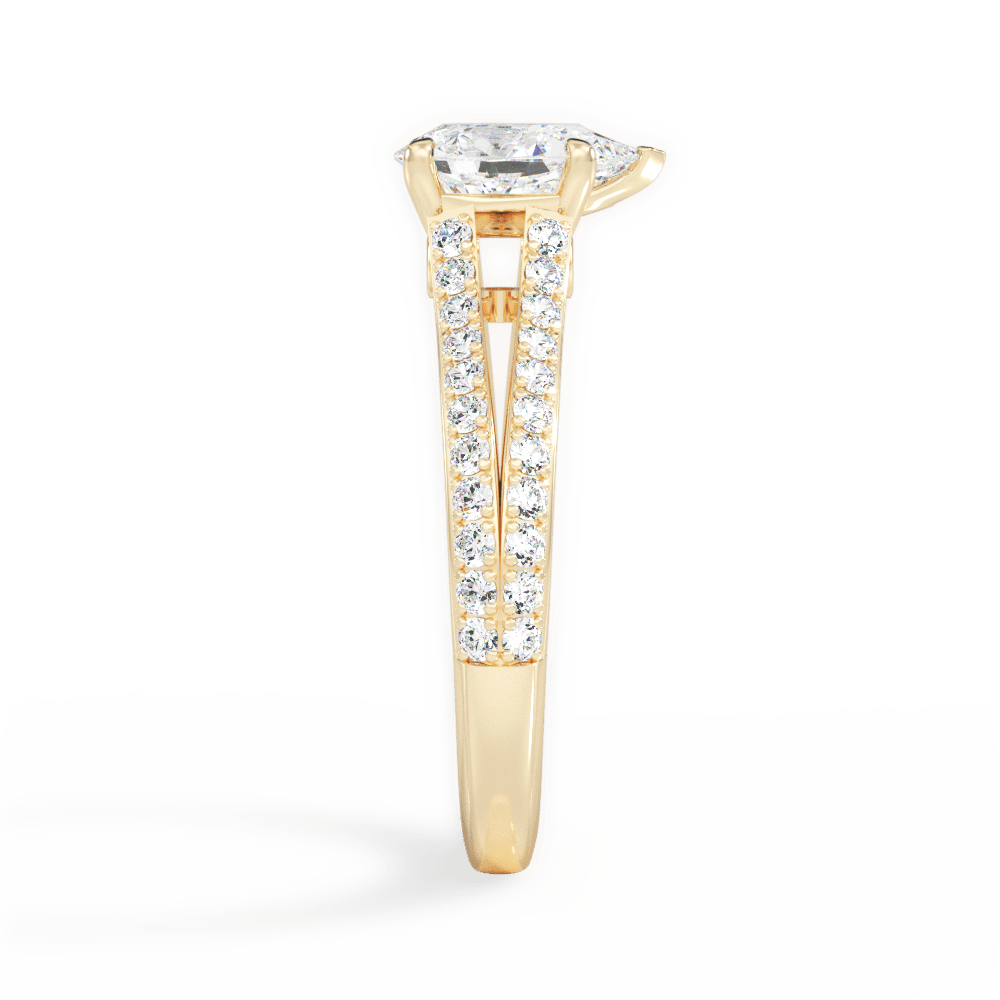 Kendra Pear Cut Lab Grown Diamond 18Kt Yellow Gold Engagement Ring - View 4