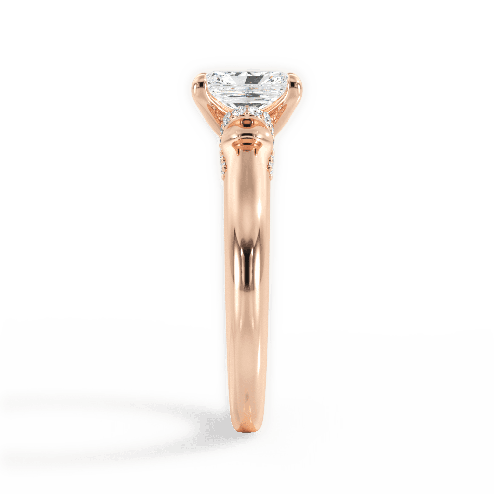 Florence Radiant Cut Lab Grown Diamond 18Kt Rose Gold Engagement Ring - View 4