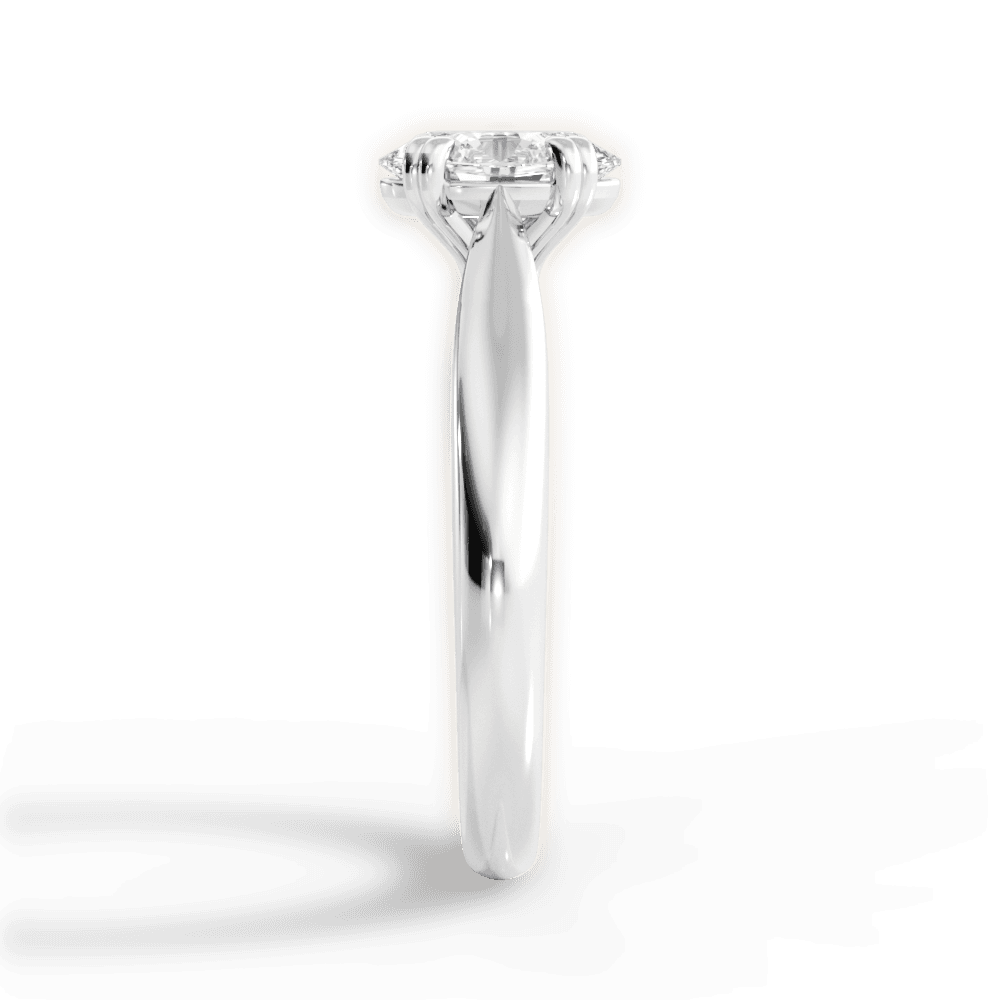 Camila Oval Cut Lab Grown Diamond 14Kt White Gold Engagement Ring - View 2