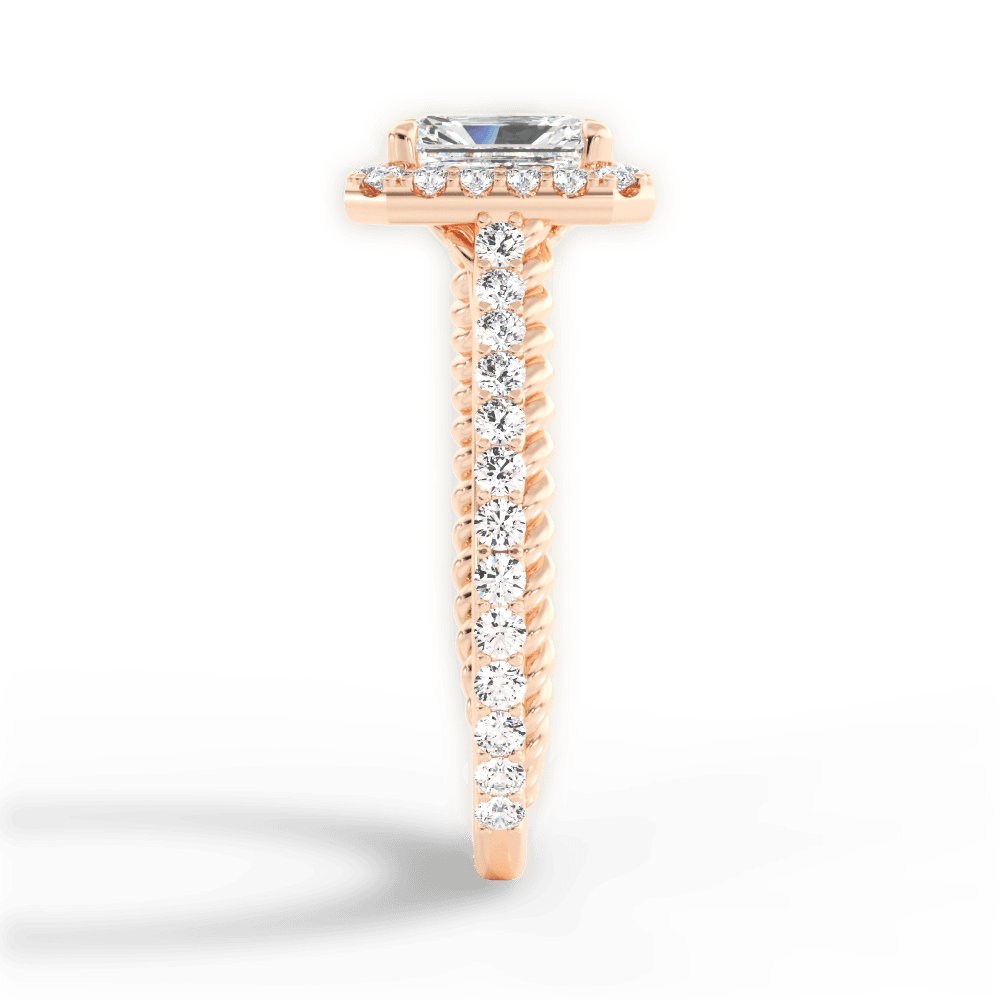 Kim Radiant Cut Lab Grown Diamond 18Kt Rose Gold Engagement Ring - View 3