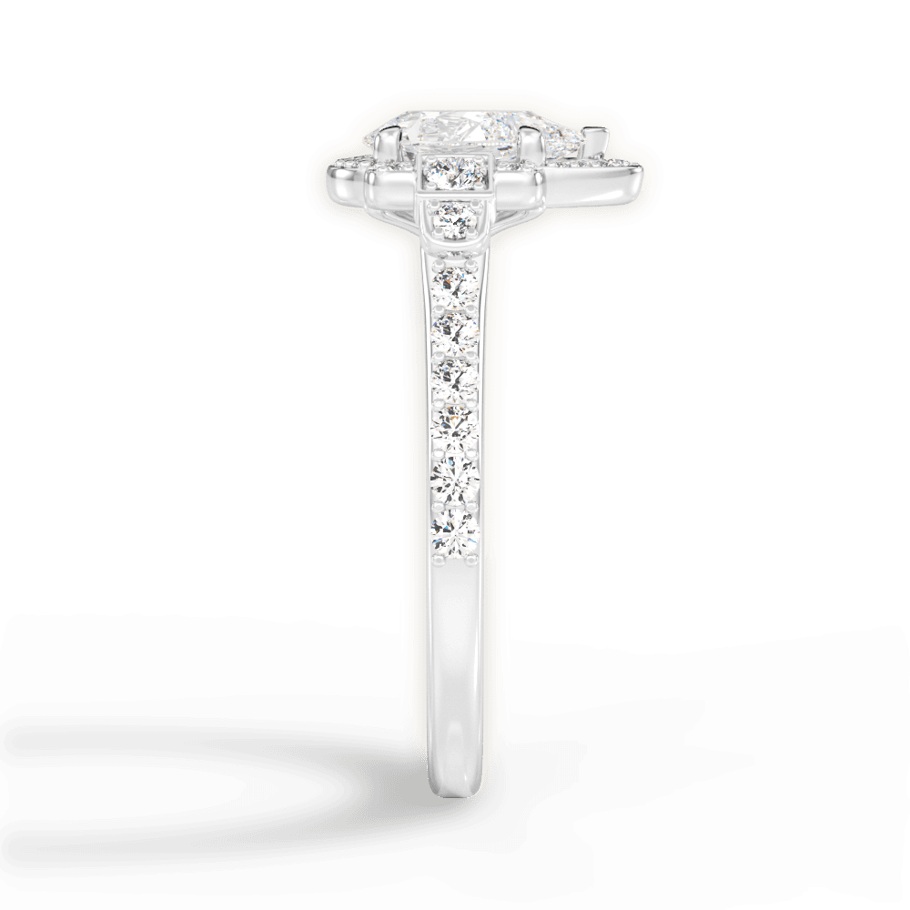 Joyce Pear Cut Lab Grown Diamond Platinum Engagement Ring - View 2