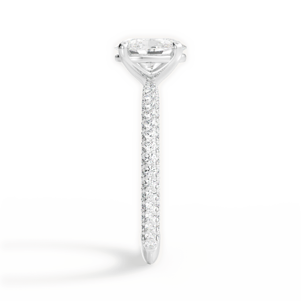 Kristen Oval Cut Lab Grown Diamond Platinum Engagement Ring - View 3