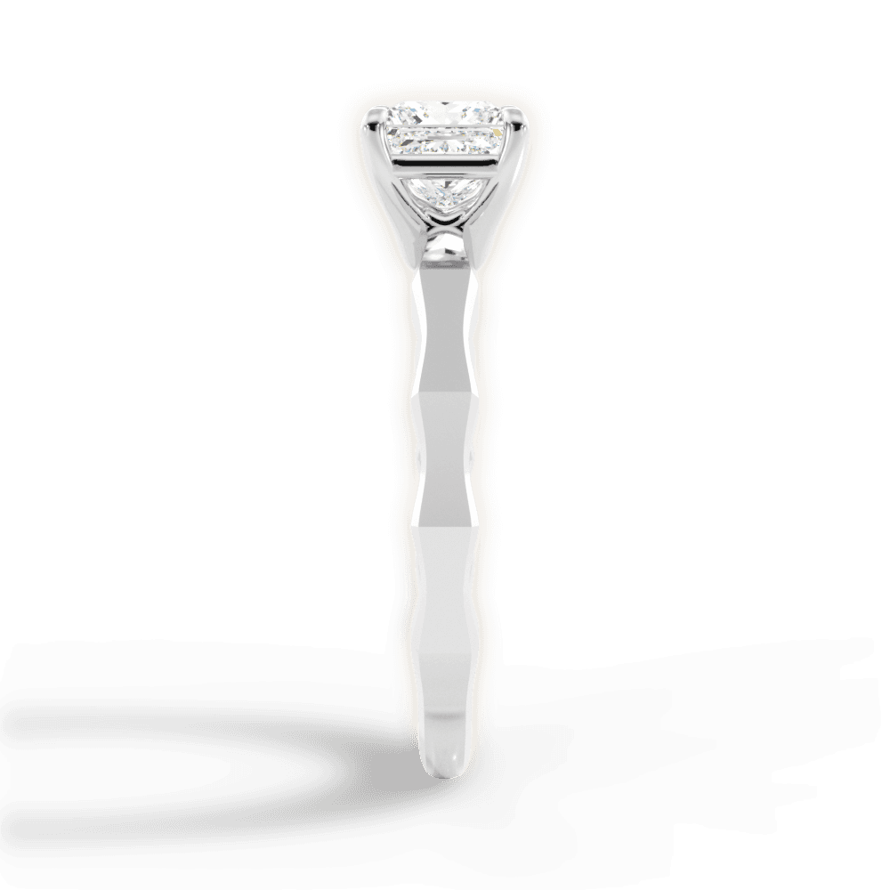 Aaliyah Princess Cut Lab Grown Diamond 18Kt White Gold Engagement Ring - View 2
