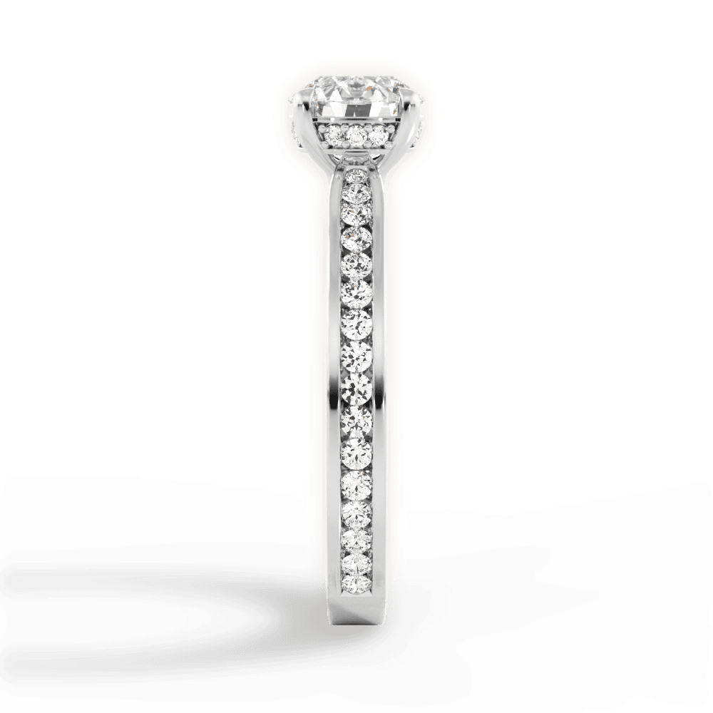 Katelyn Round Cut Lab Grown Diamond 14Kt White Gold Engagement Ring - View 3