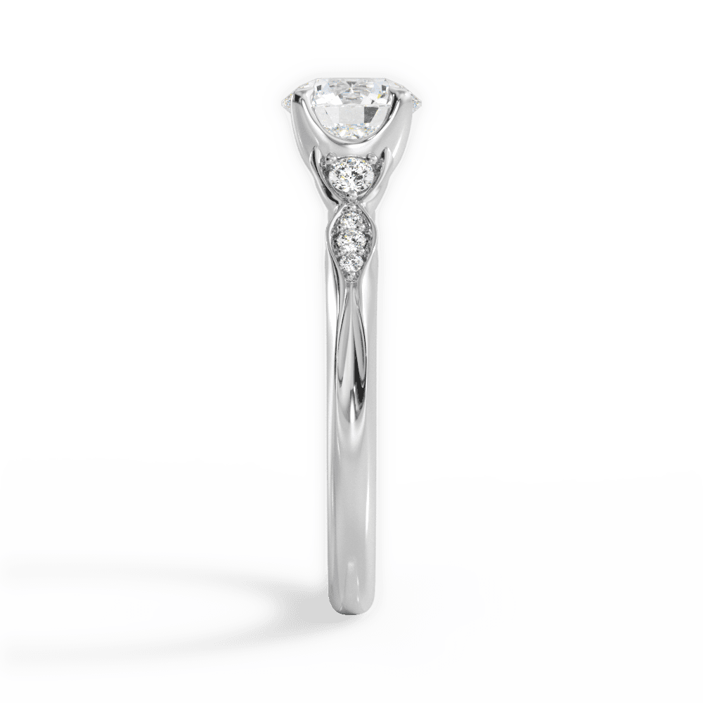 Cassie Round Cut Lab Grown Diamond Platinum Engagement Ring - View 2