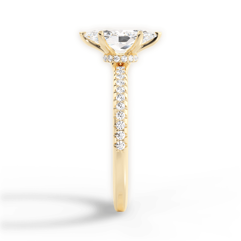 Giselle Marquise Cut Lab Grown Diamond 18Kt Yellow Gold Engagement Ring - View 4