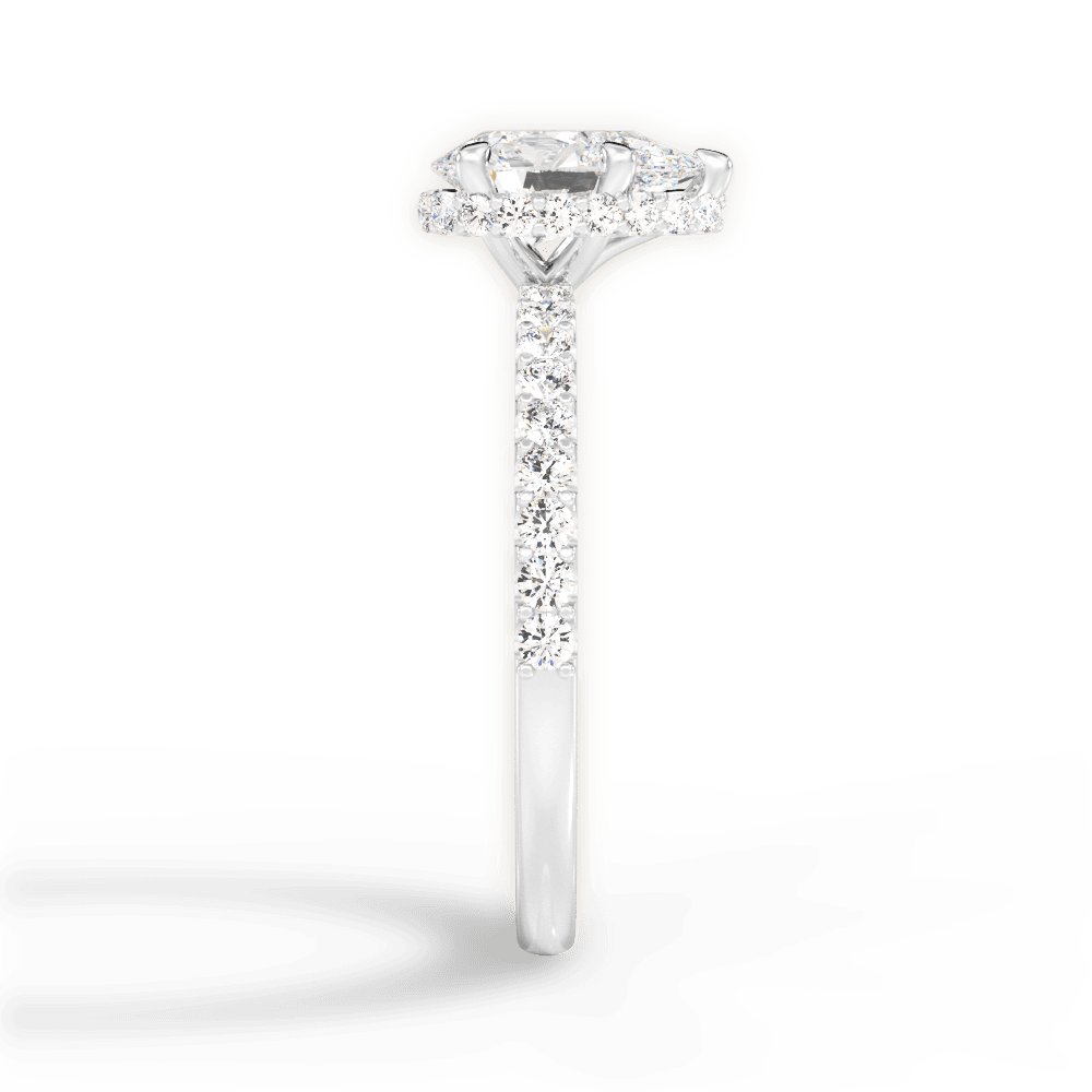 Isabella Pear Cut Lab Grown Diamond Platinum Engagement Ring - View 2