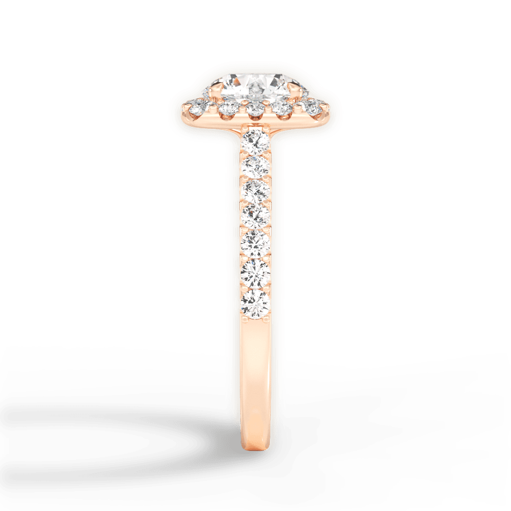 Ingrid Round Cut Lab Grown Diamond 18Kt Rose Gold Engagement Ring - View 4