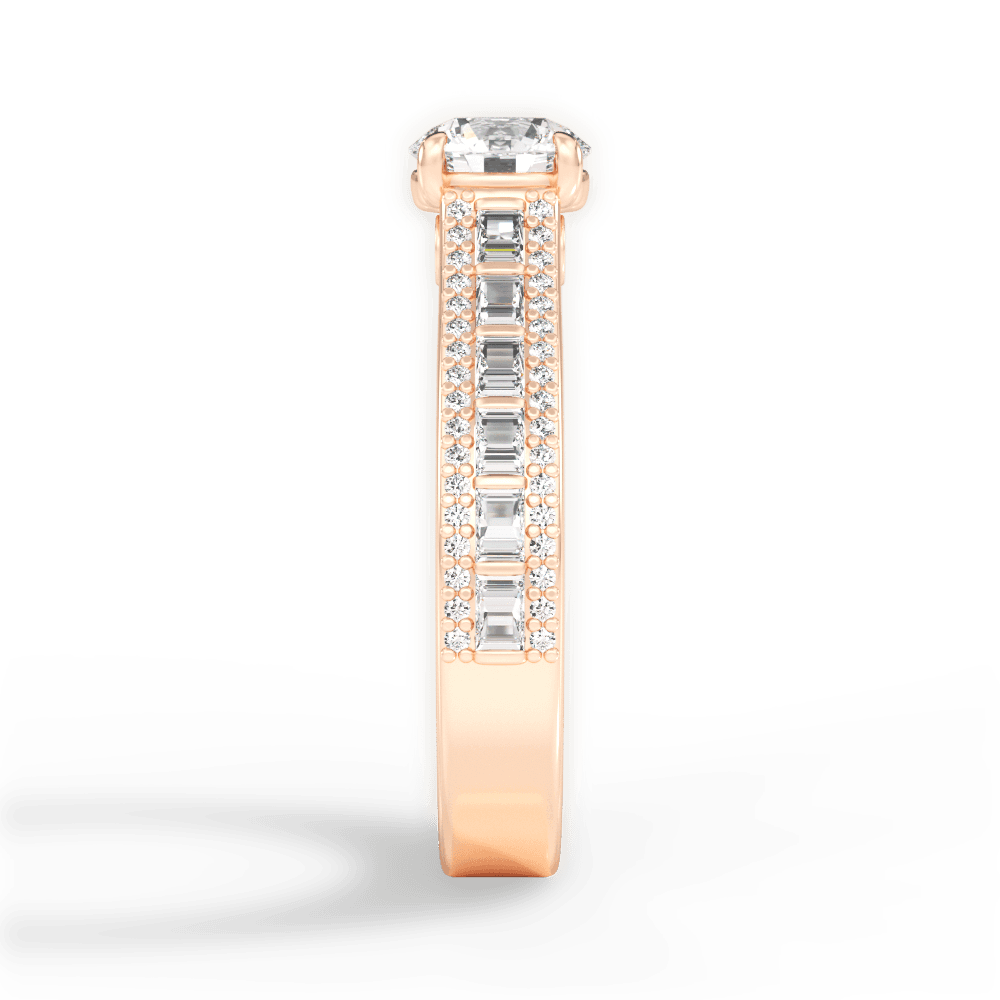 Lynn Round Cut Lab Grown Diamond 18Kt Rose Gold Engagement Ring - View 2