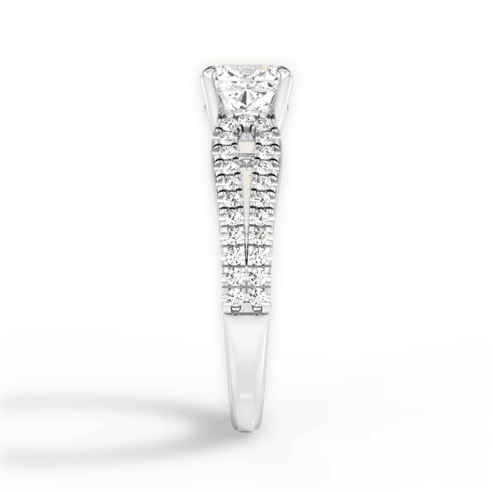 Jessica Cushion Cut Lab Grown Diamond 14Kt White Gold Engagement Ring - View 4