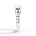Jessica Cushion Cut Lab Grown Diamond Platinum Engagement Ring - View 4