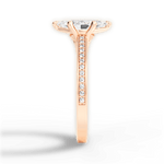 Donna Marquise Cut Lab Grown Diamond 18Kt Rose Gold Engagement Ring - View 3