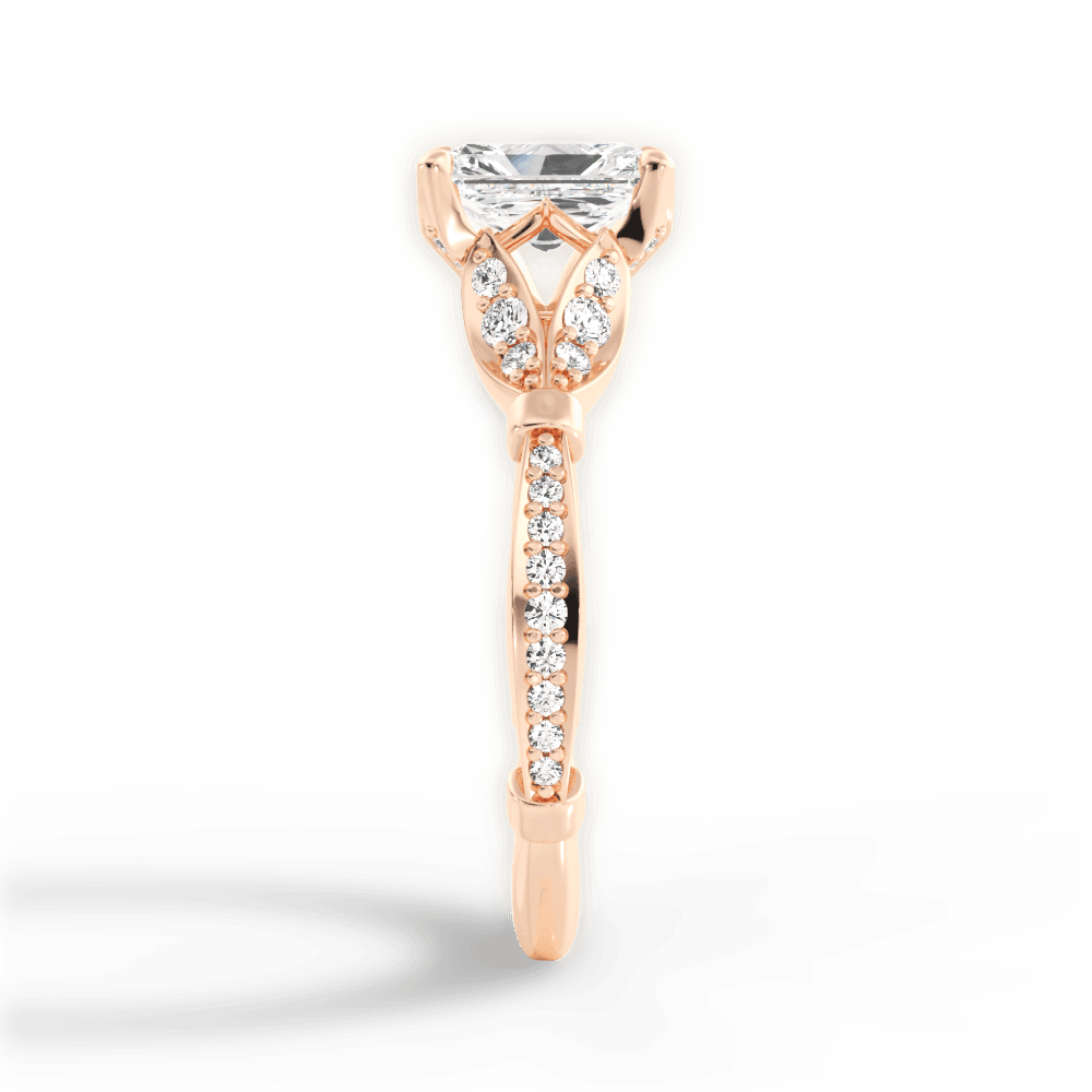 Geraldine Radiant Cut Lab Grown Diamond 18Kt Rose Gold Engagement Ring - View 3