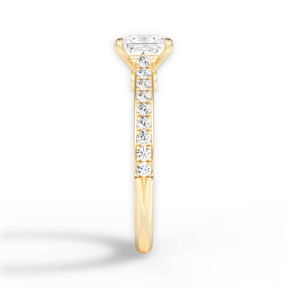 Frances Princess Cut Lab Grown Diamond 18Kt Yellow Gold Engagement Ring - View 4