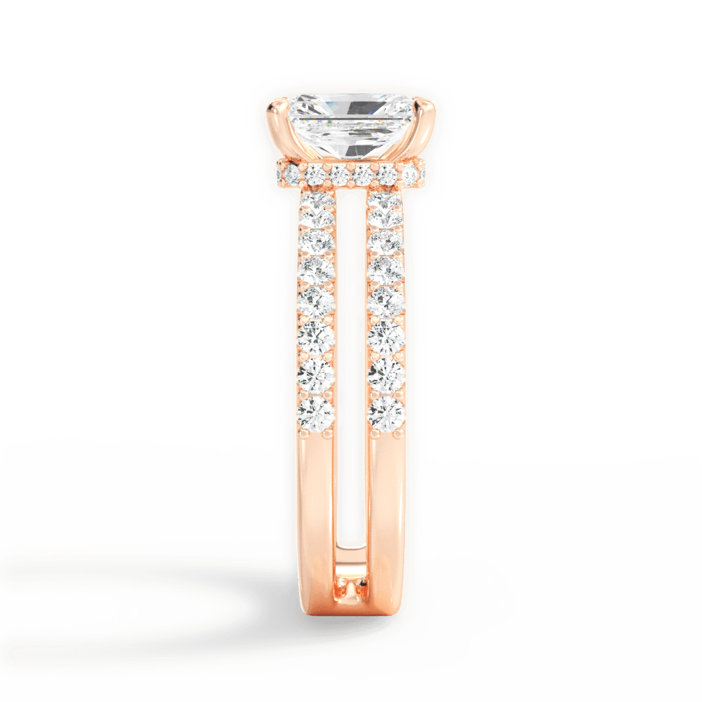 Christie Radiant Cut Lab Grown Diamond 18Kt Rose Gold Engagement Ring - View 2