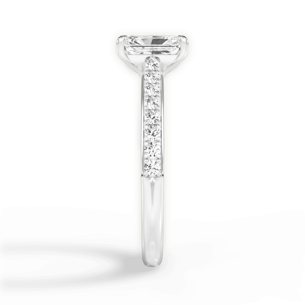Elizabeth Radiant Cut Lab Grown Diamond 14Kt White Gold Engagement Ring - View 2