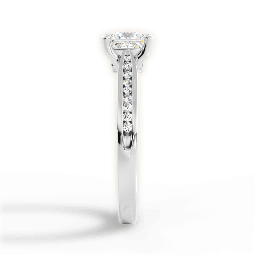 Elena Princess Cut Lab Grown Diamond 18Kt White Gold Engagement Ring - View 4