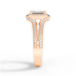 Mackenzie Emerald Cut Lab Grown Diamond 18Kt Rose Gold Engagement Ring - View 2